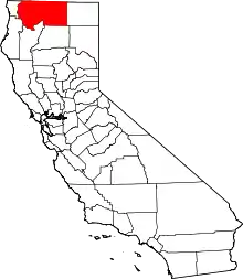 State map highlighting Siskiyou County