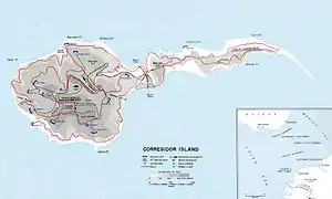 Map of Corregidor Island in 1941