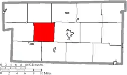 Location of Monroe Township in Holmes County