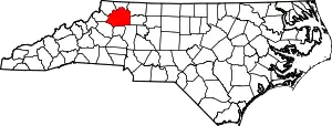 State map highlighting Wilkes County