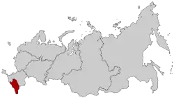 Location of the North Caucasian Federal District