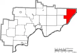 Location of Grandview Township in Washington County