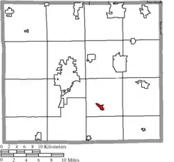 Location of Apple Creek in Wayne County