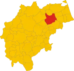 Location of Macerata within its province