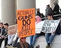 A demonstrator amidst a protest