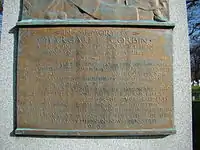 Base of Corbin's memorial gravestone