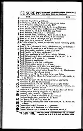 Catherine Forrest in Memphis city directory of 1877