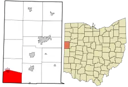 Location in Mercer County and the state of Ohio.