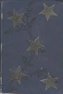 First edition cover for "The Merry Men and Other Tales and Fables" printed by Chatto and Windus 1887.