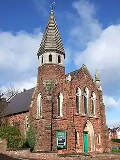 Methodist church built of local red sandstone in 1908