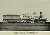 Caption: "A Jubilee Year Record-Maker. Midland Railway No. 116."In 1897, no 116 (shown here in photographic grey) reached a speed of 90 mph while under full load, at that time the highest recorded speed in the UK.