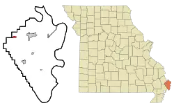 Location of Bertrand, Missouri