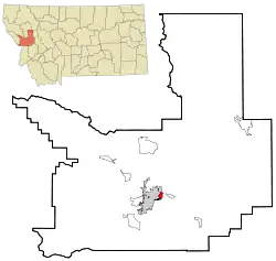 Location of East Missoula, Montana