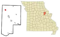 Location of Wellsville, Missouri