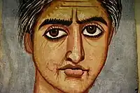 Mummy portrait of a woman from Fayum, Hawara, modern-day Egypt. Encaustic on wood, AD 300–325. British Museum