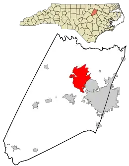 Location in Nash County and the state of North Carolina.