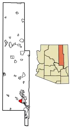 Location of Linden in Navajo County, Arizona.
