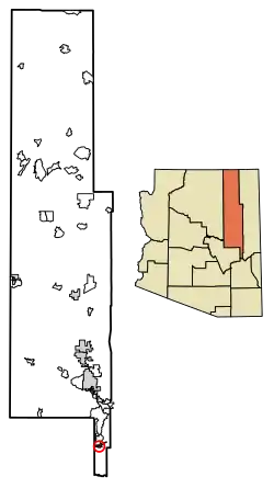 Location of Seven Mile in Navajo County, Arizona.