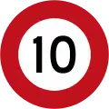 (R1-1) 10&nbsp;km/h speed limit (Used until 2016)