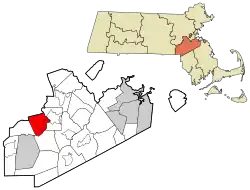 Location in Norfolk County in Massachusetts