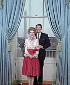 President and Mrs. Reagan in the Blue Room, 1981