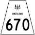 Highway 670 marker
