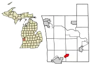 Location of Zeeland within Ottawa County, Michigan