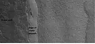 Close-up of patterned ground in a crater deposit, as seen by HiRISE under the HiWish program.  Resolution is about 30&nbsp;cm, so one could see a kitchen table if it were in the picture.