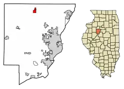 Location of Princeville in Peoria County, Illinois.