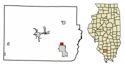 Location of St. Johns in Perry County, Illinois.