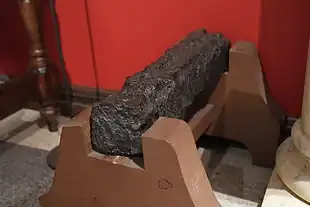 Pig iron ballast from Captain James Cook's HM Bark Endeavour in the New Zealand Maritime Museum. This piece of ballast was recovered from the Great Barrier Reef in Australia, where Endeavour had gone aground in 1770.