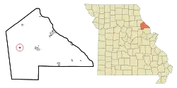 Location of Curryville, Missouri