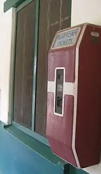 Platform ticket machine in Tanga.