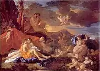Nicolas Poussin, Acis and Galatea concealed from the flute-playing Polyphemus, 1630.
