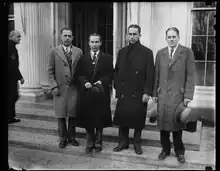 The OSU Transcontinental Debate Team visiting the White House in 1928.