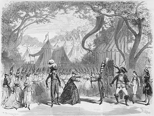 A scene from a production of La Grande Duchesse de Gérolstein in 1867.