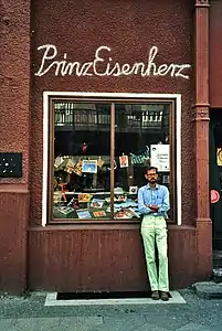 Lesbian and gay bookstore Prinz Eisenherz&nbsp;[de; es], Bülowstraße 17 (1980) Standing: Prof. James Steakley (author / translator)