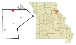 Location of Rensselaer, Missouri