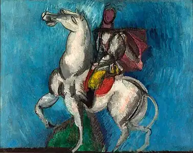 Raoul Dufy, 1914, Le Cavalier arabe (Le Cavalier blanc), oil on canvas, 66 x 81 cm, Musée d'Art Moderne de la Ville de Paris