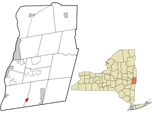 Location in Rensselaer County and the state of New York.