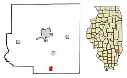 Location of Parkersburg in Richland County, Illinois.
