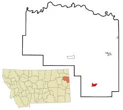 Location of Knife River, Montana