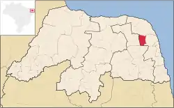 Location in Rio Grande do Norte state