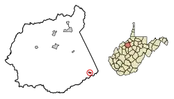 Location of Auburn in Ritchie County, West Virginia.