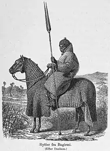 Image 11Baguirmi knight in full padded armour suit, Early 19th Century. (from History of Africa)