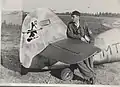 SSgt. Erik Lyly with his Bf 109 G2 aircraft at Utti AFB, summer 1943