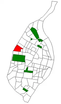Location (red) of West End within St. Louis