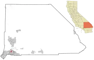 Location in San Bernardino County and the state of California