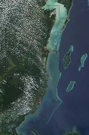 Image 5A satellite image of Belize, March 2002