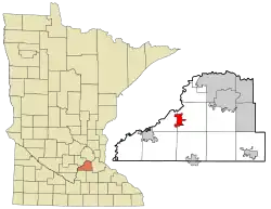 Location within Minnesota and Scott County